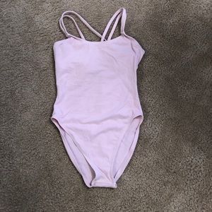 Light pink cross back ballet leotard